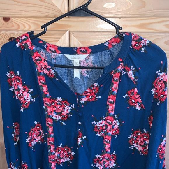 Matilda Jane blue floral pop-over blouse shirt size S - Picture 5 of 5
